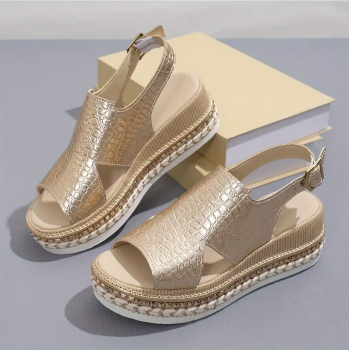 Harper | Women’s Textured Platform Buckle Summer Sandals