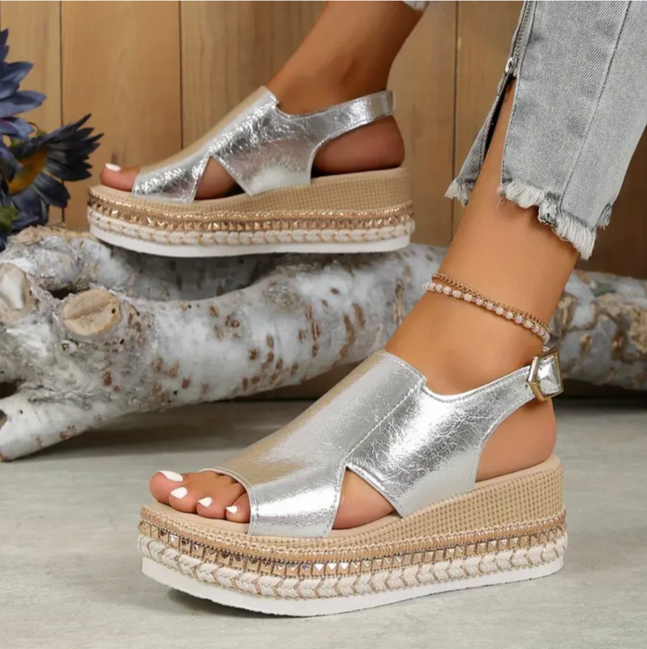 Harper | Women’s Textured Platform Buckle Summer Sandals