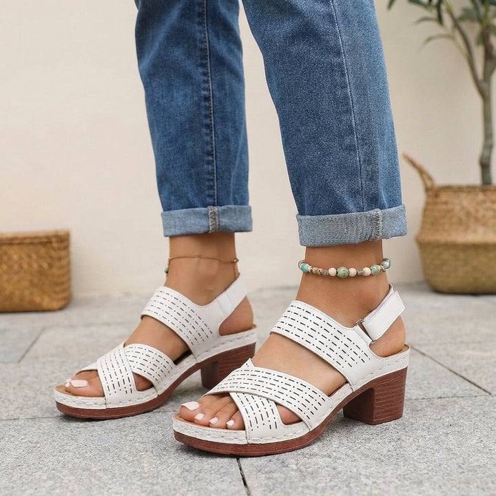Chloe | Orthopedic Platform Block Heel Sandals Open Toe Cut Out