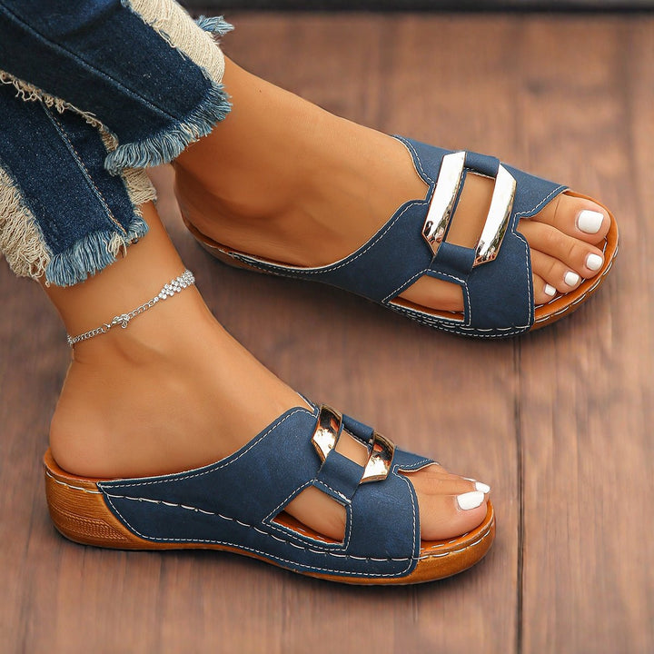 Aurora | Women’s Orthopedic Platform Buckle Slip-On Comfort Sandals