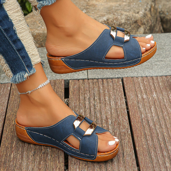 Aurora | Women’s Orthopedic Platform Buckle Slip-On Comfort Sandals
