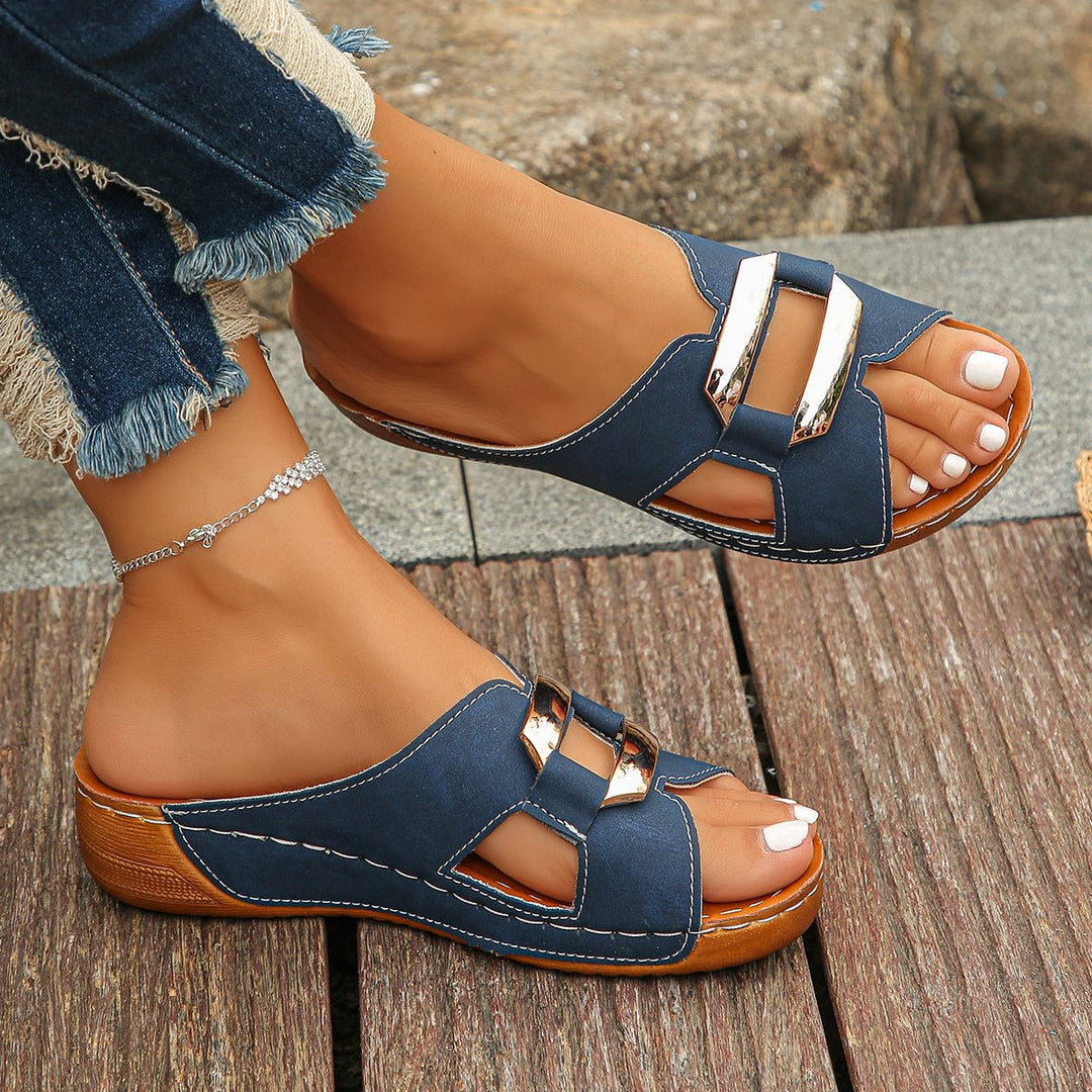 Aurora | Women’s Orthopedic Platform Buckle Slip-On Comfort Sandals