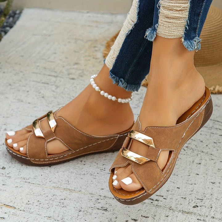 Aurora | Women’s Orthopedic Platform Buckle Slip-On Comfort Sandals