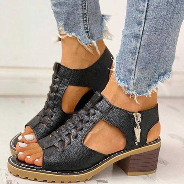 Aria | Orthopedic Sandals Women Block Heel Lace-Up Comfort