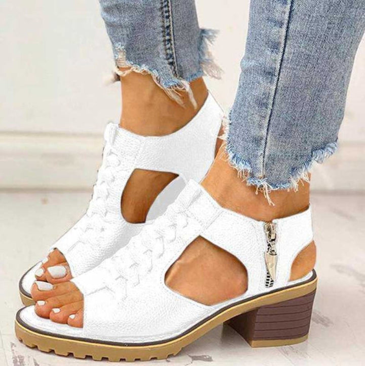 Aria | Orthopedic Sandals Women Block Heel Lace-Up Comfort