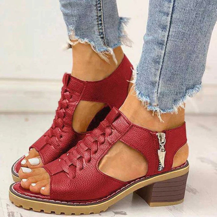 Aria | Orthopedic Sandals Women Block Heel Lace-Up Comfort
